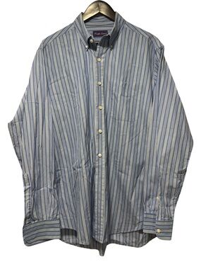 Ralph Lauren Purple Label Blue & White Striped Button-Down Shirt